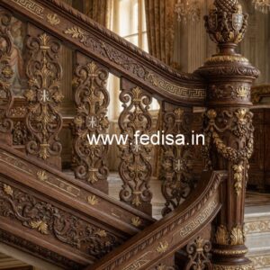 Premium Brass Wood Balcony Safety Fence Ideas No-0793