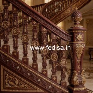 Elegant Brass Wood Handrail Collection for Interiors No-0794