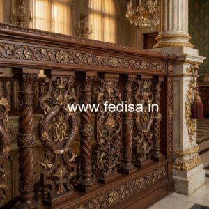 Premium Brass Wood Balcony Fence Trends No-0806