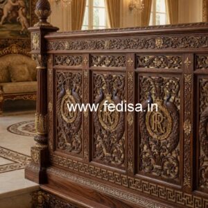 Elegant Brass Wood Fence with Modern Finish No-0809
