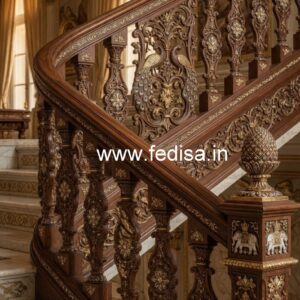 Luxury Brass Wood Railings for Rich Homes No-0816