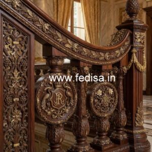 Decorative Brass Wood Balcony Safety Railings No-0817