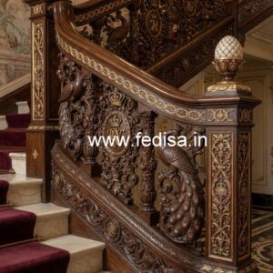 Stylish Brass Wood Handrails with Luxury Finish No-0819
