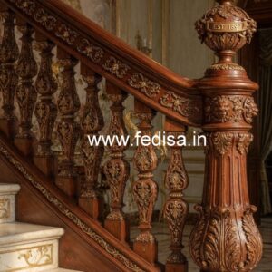 Elegant Brass Wood Balcony Collection for Interiors No-0820
