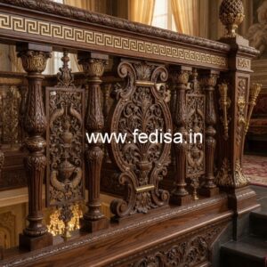 Decorative Brass Wood Railings for Contemporary Homes No-0828