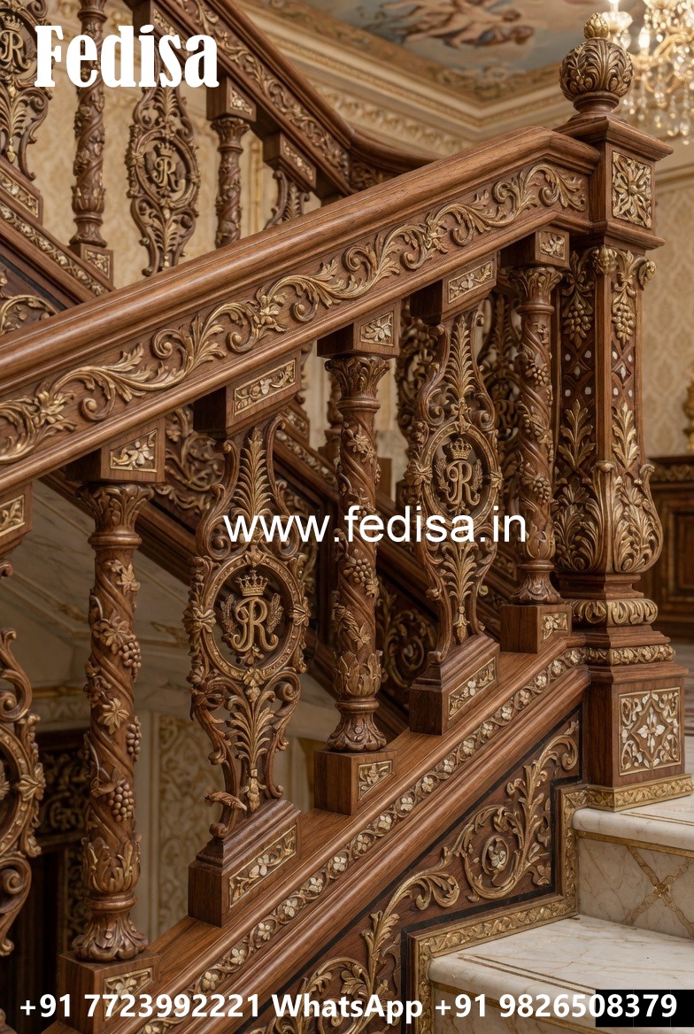 Luxury Brass Wood Balcony Handrails for Villas No-0835