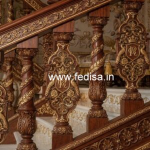 Modern Brass Wood Staircase Decor Inspiration No-0836