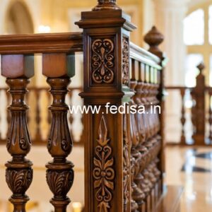 Stylish Brass Wood Railings with Rich Finish No-0837