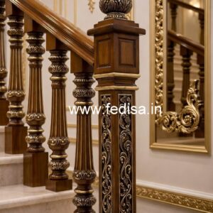 Stylish Brass Wood Fence with Artistic Touch No-0843