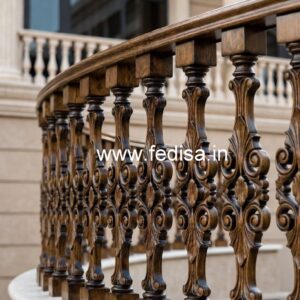 Elegant Brass Wood Railings for Balcony Design No-0844