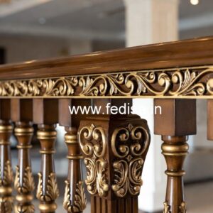 Premium Brass Wood Staircase Fence Collection No-0845