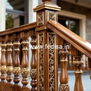 Decorative Brass Wood Handrails for Luxury Interiors No-0846