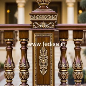 Modern Brass Wood Balcony Fence Collection No-0854
