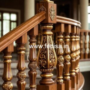 Decorative Brass Wood Staircase Handrails for Villas No-0858