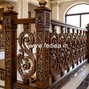Luxury Brass Wood Railings for Contemporary Homes No-0859