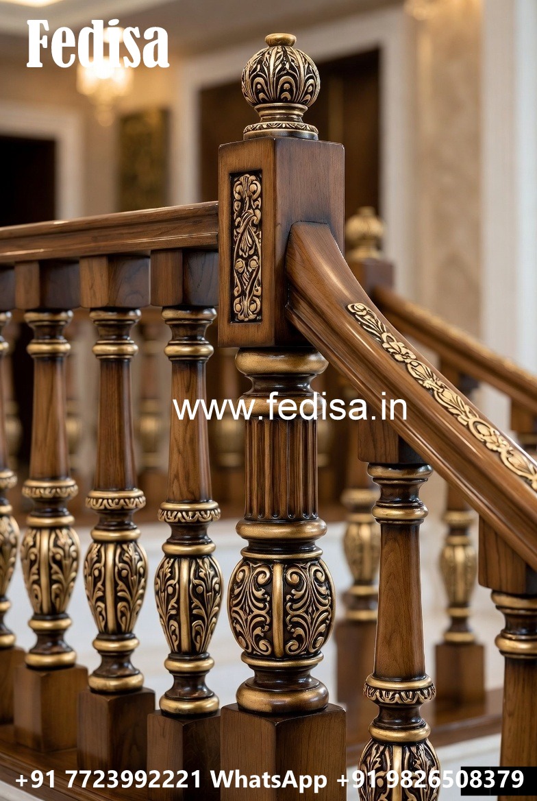 Premium Brass Wood Balcony Handrails with Rich Style No-0863