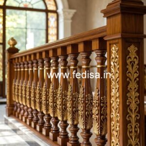 Decorative Brass Wood Railings for Modern Staircase No-0864