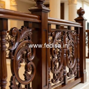 Modern Brass Wood Staircase Side Fence Inspiration No-0866