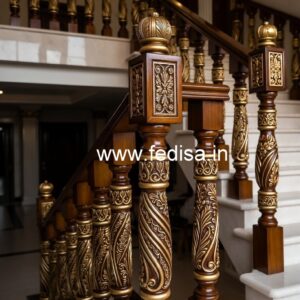 Elegant Brass Wood Handrails with Modern Touch No-0868