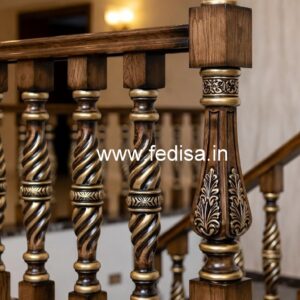 Modern Brass Wood Balcony Design Inspiration No-0878
