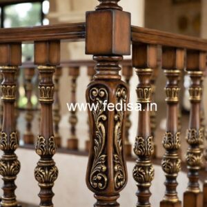 Elegant Brass Wood Railings with Rich Look No-0880