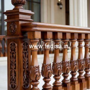 Premium Brass Wood Balcony Fence Design Trends No-0881