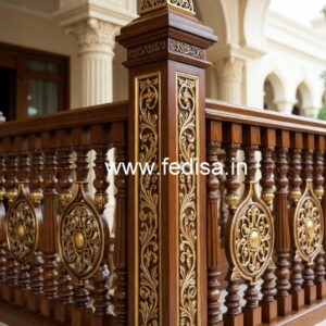 Modern Brass Wood Handrails for Rich Interiors No-0890