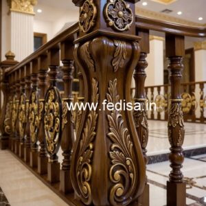 Elegant Brass Wood Balcony Collection for Modern Homes No-0892