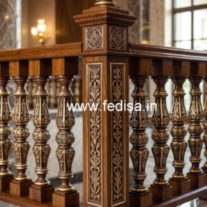 Stylish Brass Wood Staircase Collection for Homes No-0897