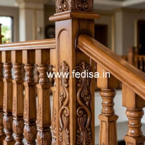 Premium Brass Wood Balcony Railings Collection 2028 No-0899