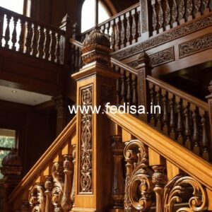 Decorative Brass Wood Staircase Decor for Luxury Villas No-0900