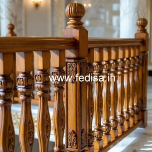 Brass Wood Railing Design for Luxury Homes No-0901