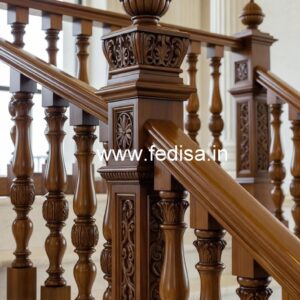 Decorative Brass Wood Railing Design No-0908