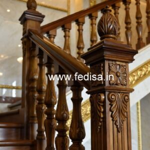 Modern Brass Wood Staircase Design No-0909