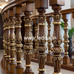 Brass Wood Balcony Fence Design No-0916