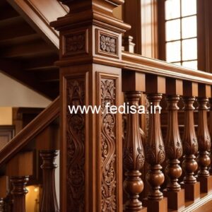 Luxury Wooden Railings with Brass Finish No-0919