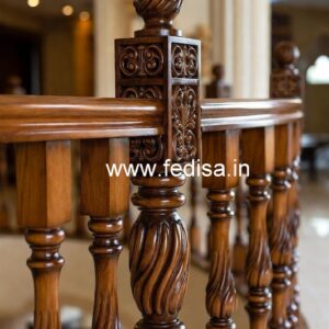 Brass Wood Staircase Banister Design No-0921