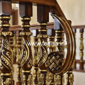 Stylish Brass Wood Railings for Villas No-0924