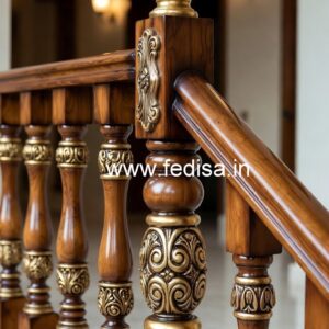 Elegant Brass Wood Fence Design No-0926