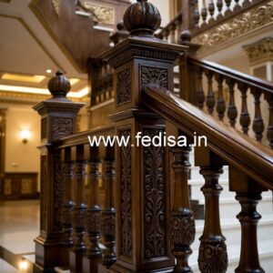 Elegant Brass Wood Balcony Handrails No-0934
