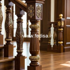 Elegant Brass Wood Fence for Villas No-0952
