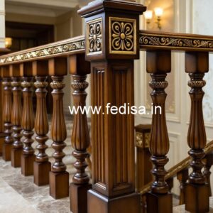 Brass Wood Staircase Design for Duplex Homes No-0961