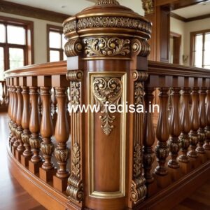 Stylish Brass Wood Balcony Safety Railings No-0969