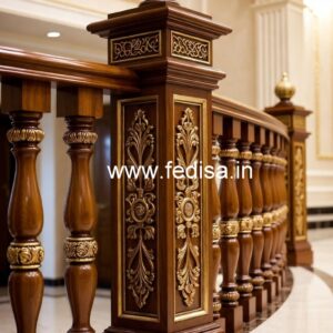 Beautiful Brass Wood Stair Fence Ideas No-0970