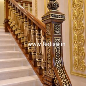 Elegant Brass Wood Handrails for Stairs No-0974