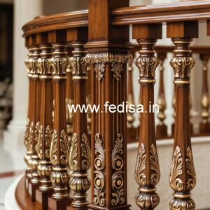 Premium Brass Wood Railings with Golden Touch No-0978