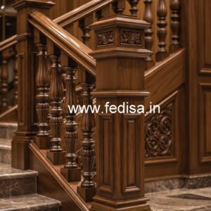 Luxury Brass Wood Balcony Fence Design No-0984