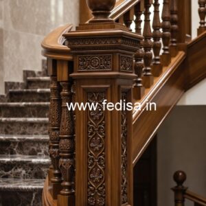 Brass Wood Stair Railings with Rich Finish No-0986