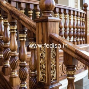 Modern Brass Wood Fence for Luxury Homes No-0987