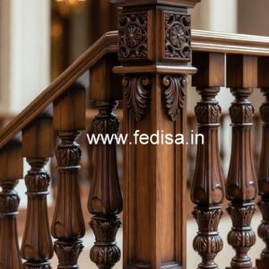 Premium Brass Wood Staircase Design Ideas No-0990